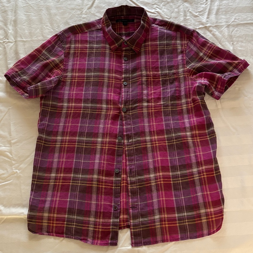 John Varvatos Vibrant Plaid Shirt